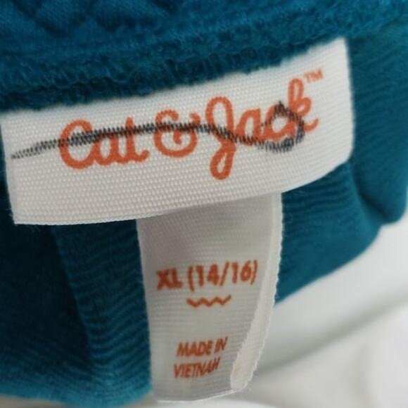 Cat & Jack Girls Chevron Textured Teal Skater Skirt XL 14/16 - Picture 2 of 8